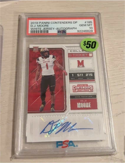 2018 Panini Contenders Draft Picks #185 D.J. Moore — front