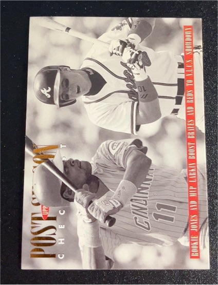 1996 Upper Deck #219 Chipper Jones / Barry Larkin — front