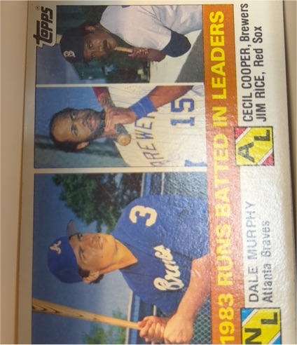 1984 Topps #133 1983 Runs Batted In Leaders Dale Murphy Cecil Cooper Jim Rice — front