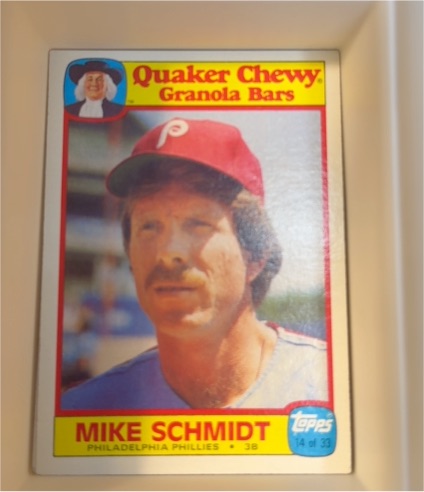 1986 Topps Quaker Chewy Granola Bars #14 Mike Schmidt — front