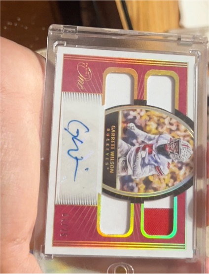 2022 Panini One Garrett Wilson Quad Patch Auto #25 — front