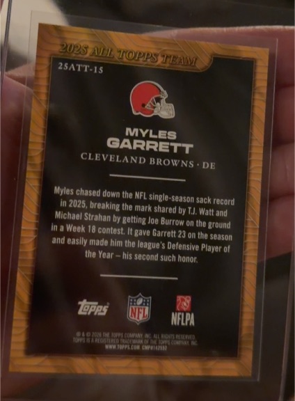 2025 Topps All Topps Team #25ATT-15 Myles Garrett — front