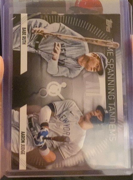 2023 Topps Update Time Spanning Tandems #TS-7 Babe Ruth / Aaron Judge — front