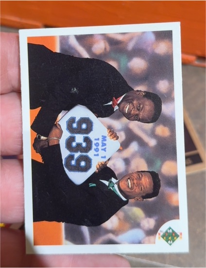 1991 Upper Deck #636 Rickey Henderson & Lou Brock — front