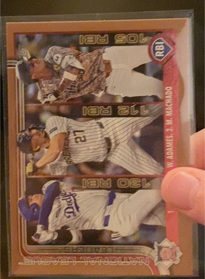 2025 Topps Series 1 #86 National League Leaders RBI Shohei Ohtani, Willy Adames, Manny Machado — front