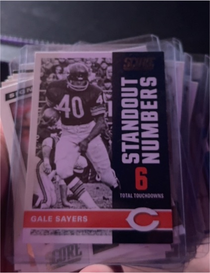2017 Score #12 Gale Sayers Standout Numbers — front