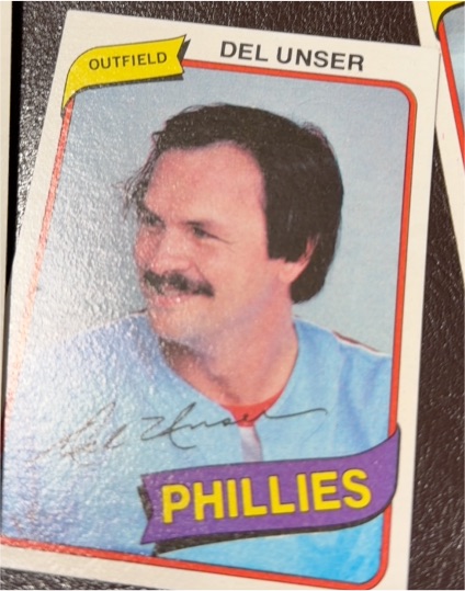 1980 Topps #27 Del Unser Philadelphia Phillies — front