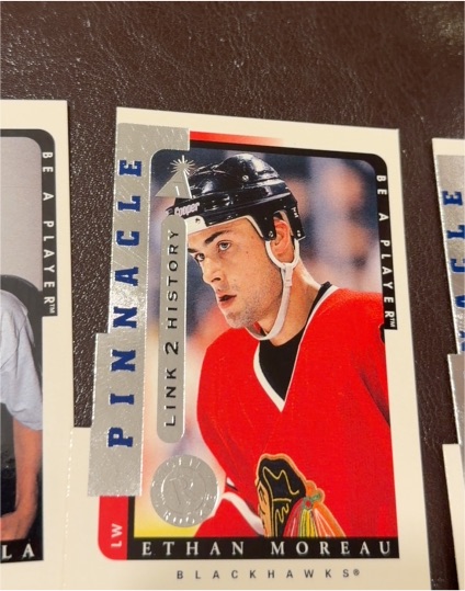 1996-97 Pinnacle Be A Player Link 2 History #LTH-4A Ethan Moreau — front