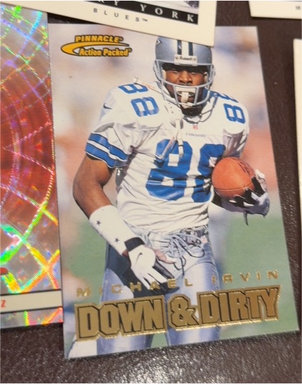 1997 Pinnacle Action Packed #123 Michael Irvin Down & Dirty — front