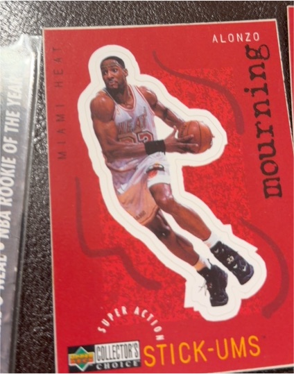 1997-98 Upper Deck Collector's Choice Stick-Ums #S14 Alonzo Mourning — front