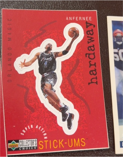 1997-98 Upper Deck Collector's Choice #S19 Anfernee Hardaway Super Action Stick-Ums — front