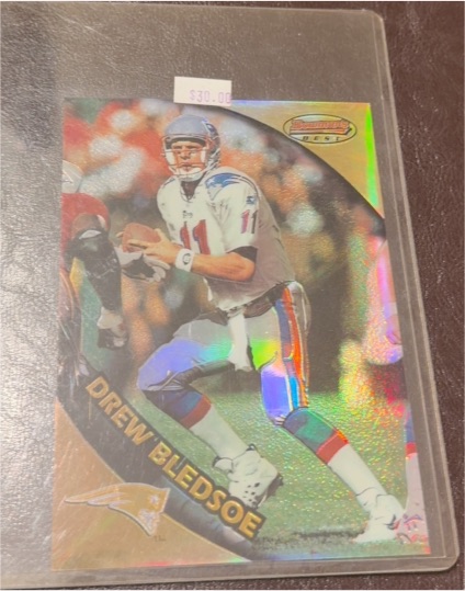 1997 Bowman's Best #8 Drew Bledsoe — front