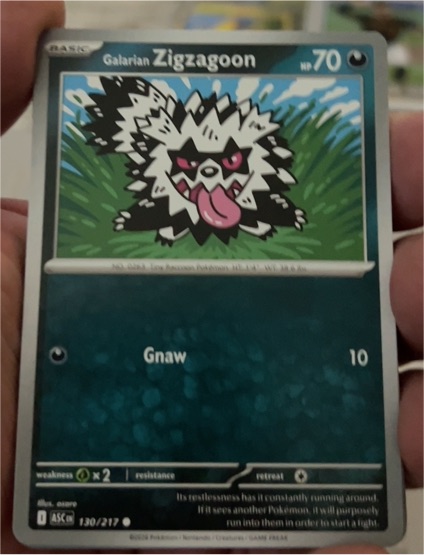 2020 Pokémon Ascended Heroes #130 Galarian Zigzagoon — front