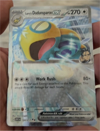 2026 Pokémon TCG Larry's Dudunsparce EX #164/217 — front