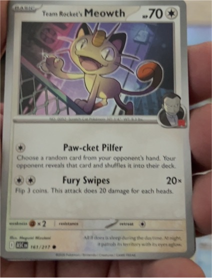 Team Rocket's Meowth 161/217 Ascended Heroes — front