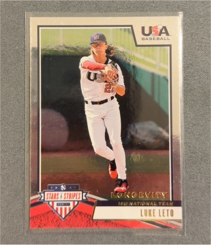2019 Panini USA Baseball Stars & Stripes Longevity #64 Luke Leto — front