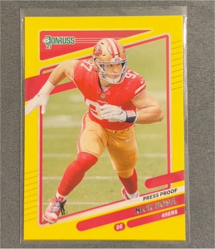 2024 Panini Donruss #193 Nick Bosa Press Proof Yellow — front