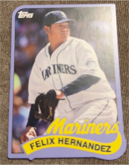 2014 Topps #TM-45 Felix Hernandez 1989 Topps Die Cut Minis — front