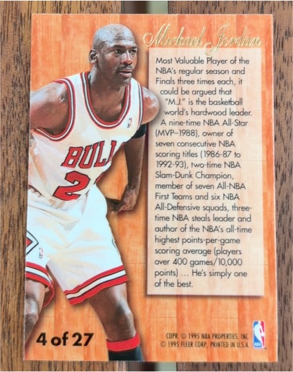1995-96 Fleer Flair Hardwood Leader #4 Michael Jordan — front
