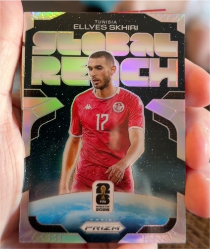 2026 Panini Prizm FIFA World Cup #20 Ellyes Skhiri Global Reach Silver Prizms — front