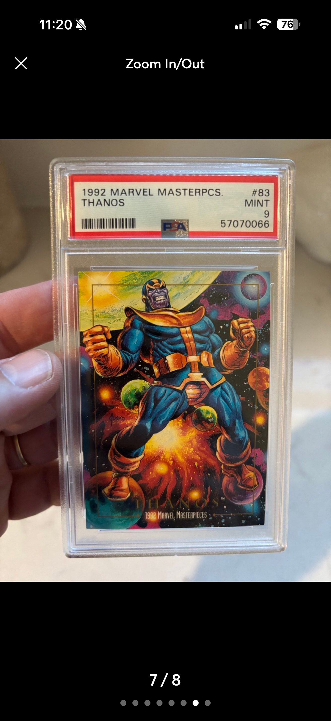 1992 Marvel Masterpieces #83 Thanos — front