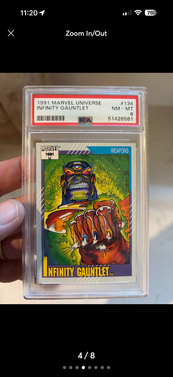 1991 Marvel Universe #134 Infinity Gauntlet — front