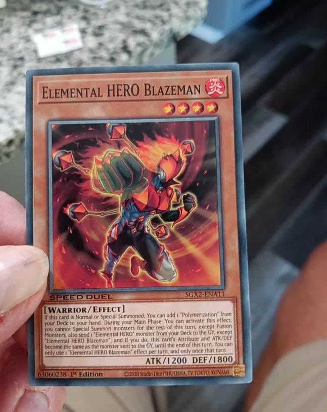 2020 Yu-Gi-Oh! SGX2-ENA11 Elemental HERO Blazeman — front