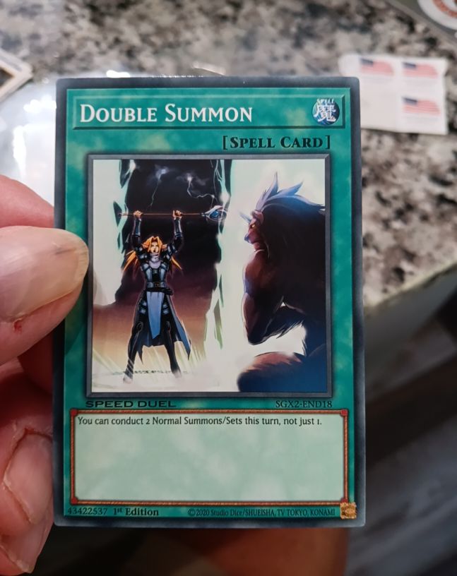 2020 Yugioh SGX2-END18 Double Summon — front