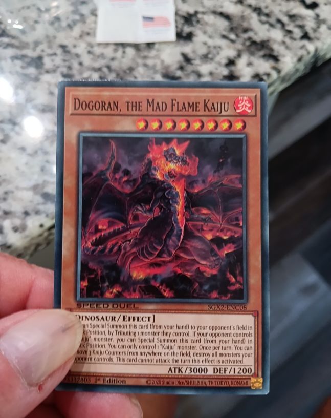 2020 Yu-Gi-Oh! SGX2-ENC08 Dogoran, the Mad Flame Kaiju — front