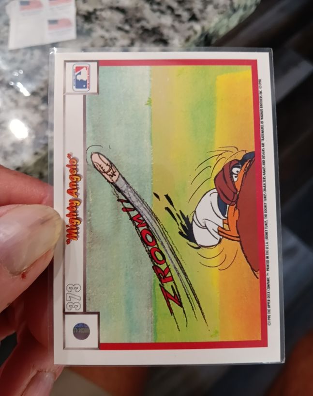 1990 Upper Deck Looney Tunes Comic Ball #373 Mighty Angelo — front