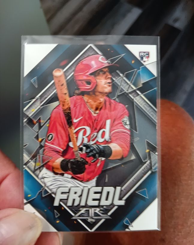 2022 Topps Fire #86 TJ Friedl Rookie Card — front