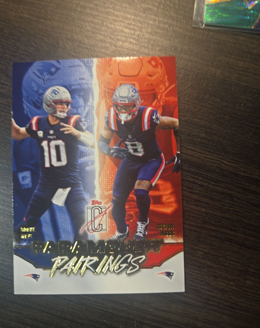 2025 Topps Paramount Pairings #PP-4 Drake Maye Stefon Diggs — front