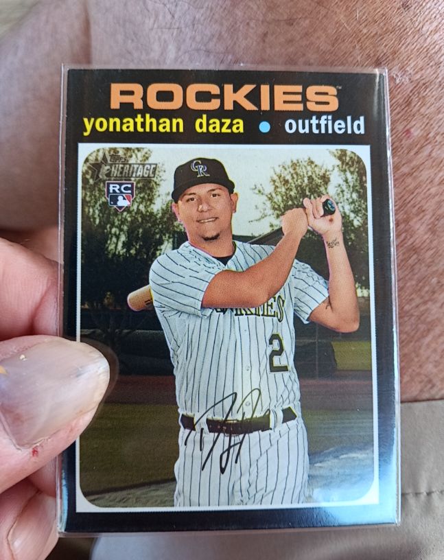 2020 Topps Heritage #705 Yonathan Daza — front