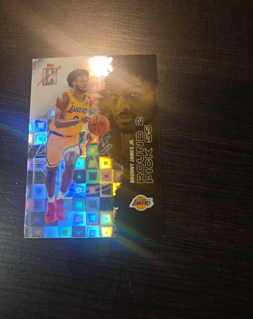 2025 Topps Chrome Round Pick #2 Bronny James Jr. — front