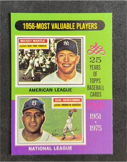 1975 Topps #194 Most Valuable Players Mickey Mantle Don Newcombe — front