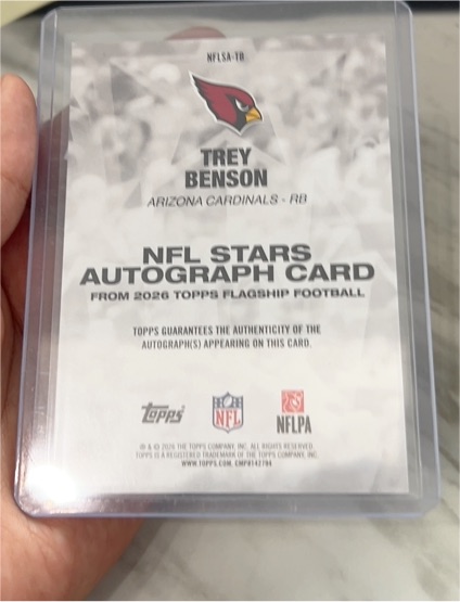 2026 Topps Flagship Football #NFLSA-TB Trey Benson — front