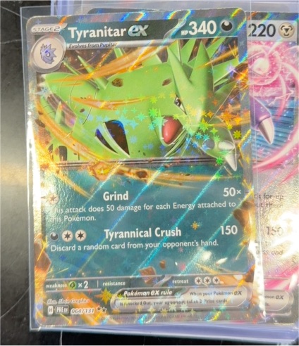 2025 Pokémon S&V Prismatic Evolutions #064 Tyranitar ex — front