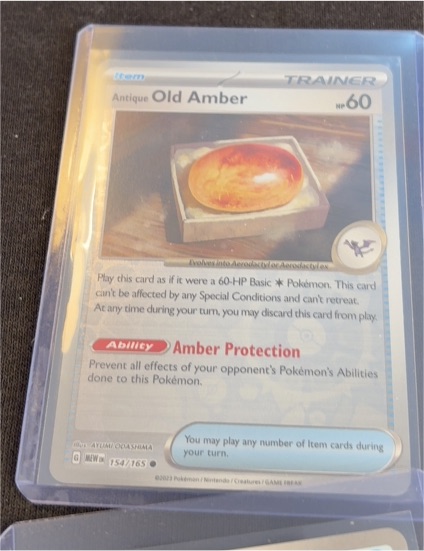 2022 Pokémon Scarlet & Violet 151 #154 Antique Old Amber — front