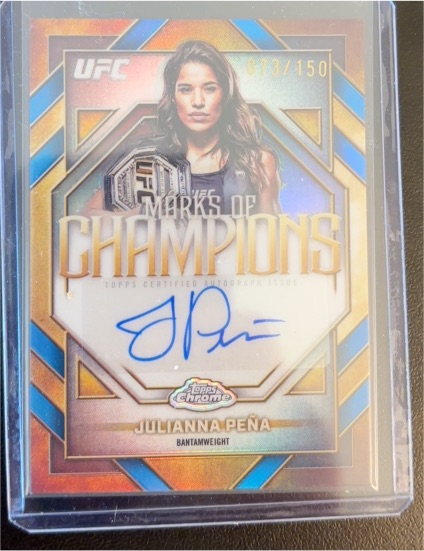 2026 Topps Chrome UFC #MOC-JP Julianna Peña Marks of Champions Auto — front