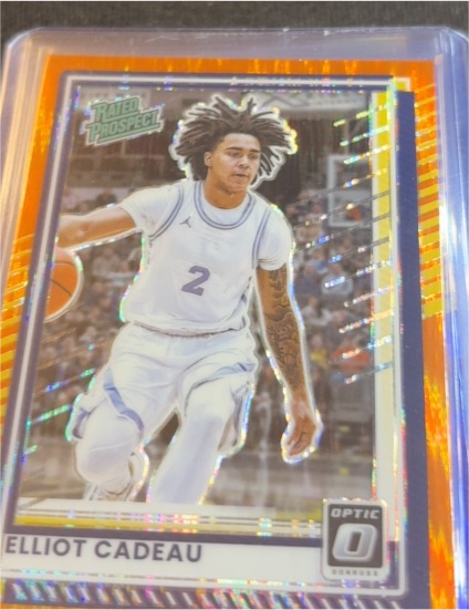2025-26 Donruss Optic #48 Elliot Cadeau Rated Prospect Orange — front