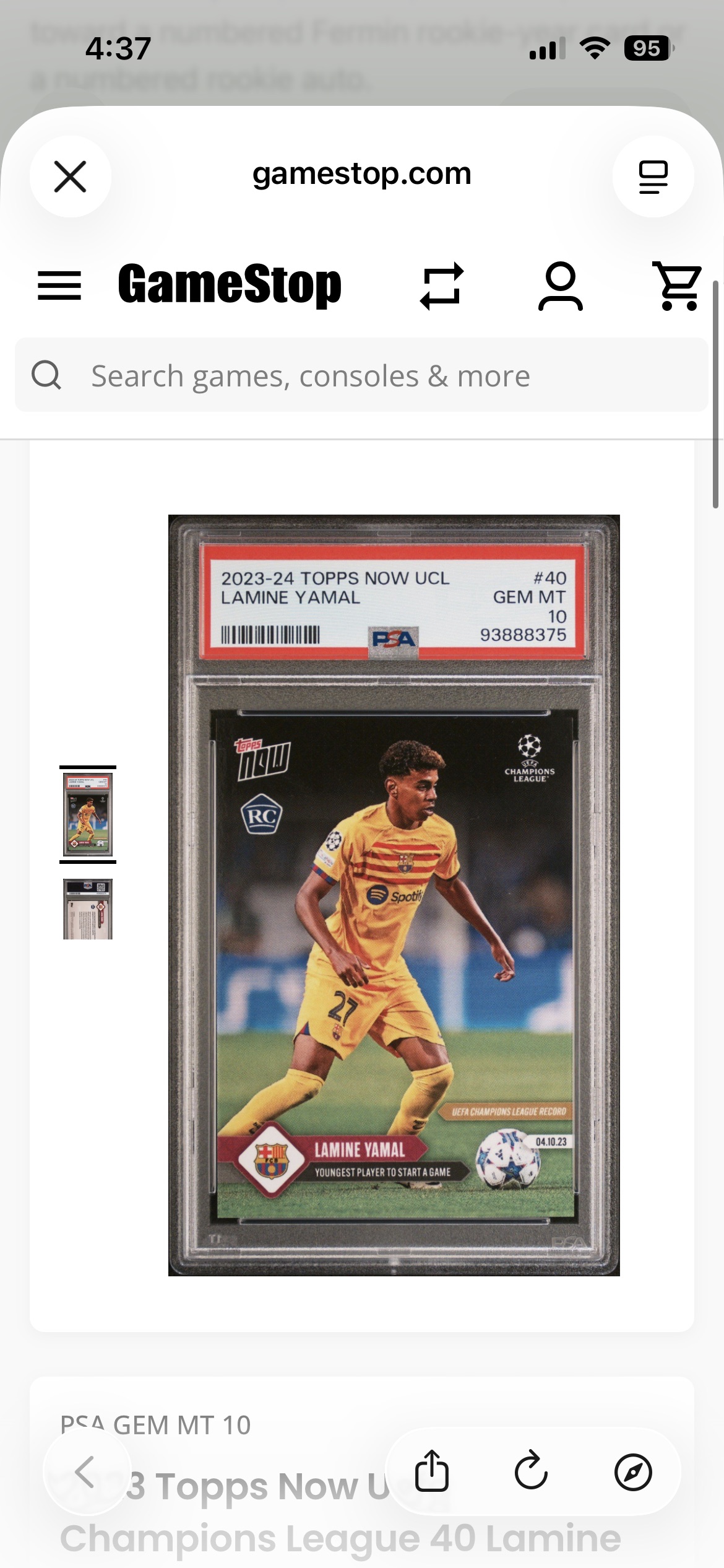 2023-24 Topps Now UCL #40 Lamine Yamal — front