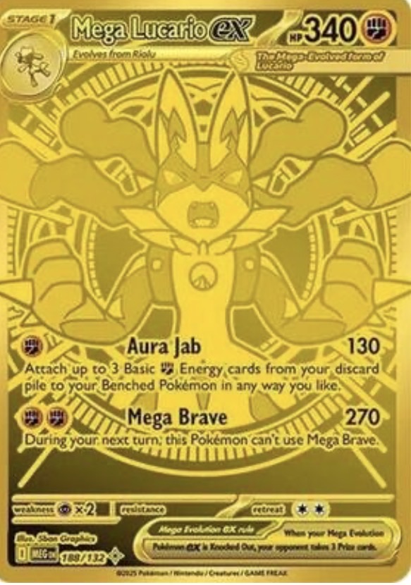 2023 Pokémon Mega Evolution #188 Mega Lucario ex — front