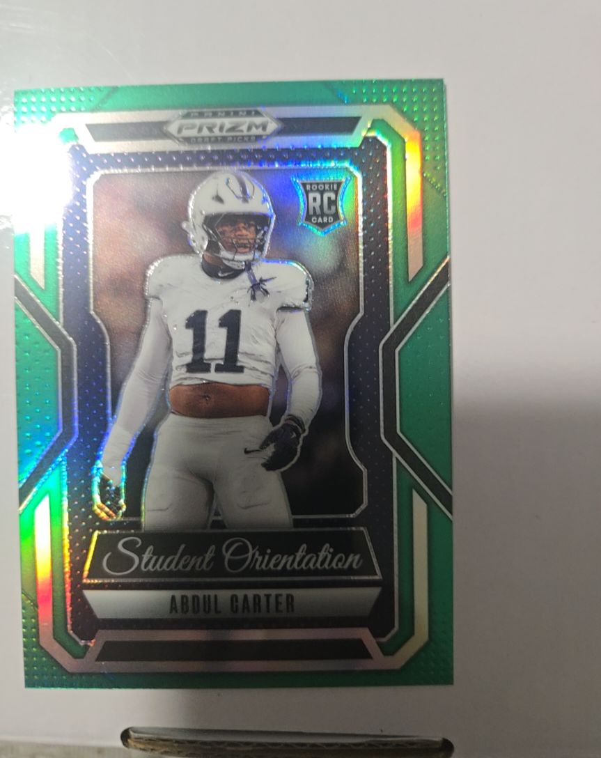 2025 Panini Prizm Draft Picks #10 Abdul Carter Student Orientation Green Prizm — front