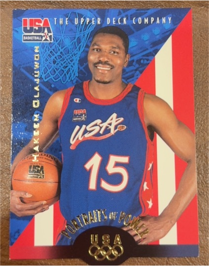 1996 Upper Deck USA Basketball Portraits of Power #54 Hakeem Olajuwon — front