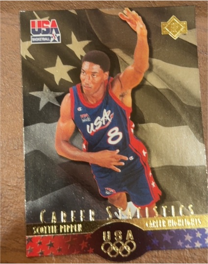 1996 Upper Deck USA #S7 Scottie Pippen SP Career Statistics — front