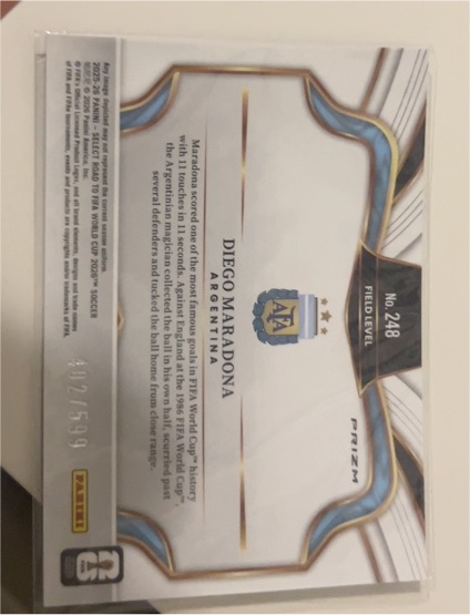 2025-26 Panini Select Road to FIFA World Cup #248 Diego Maradona — front