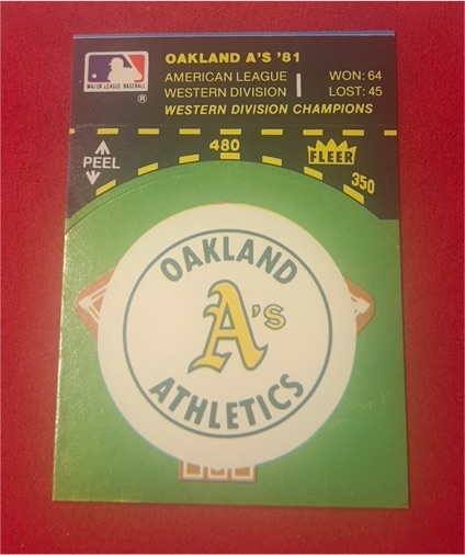 1981 Fleer Oakland A's Team Logo Sticker — front