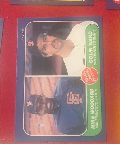 1986 Fleer #645 Mike Woodard and Colin Ward — front