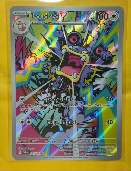 2023 Pokémon SV04 #212 Loudred Paradox Rift Illustration Rare Full Art Holo — front