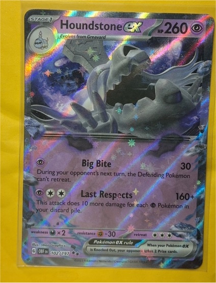 2023 Pokémon Scarlet & Violet SV03 #102/197 Houndstone ex — front